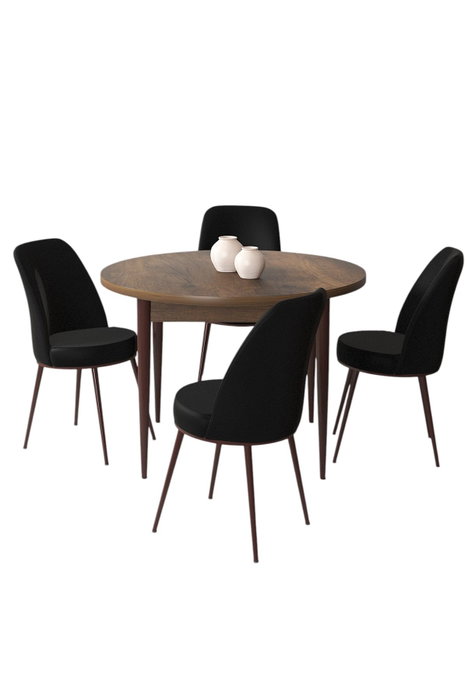 Hanah Home Juego de Mesa y Sillas de 5 Piezas Barroco y Negro Hanah Home Juego de Mesa y Sillas de 5 Piezas Barroco y Negro